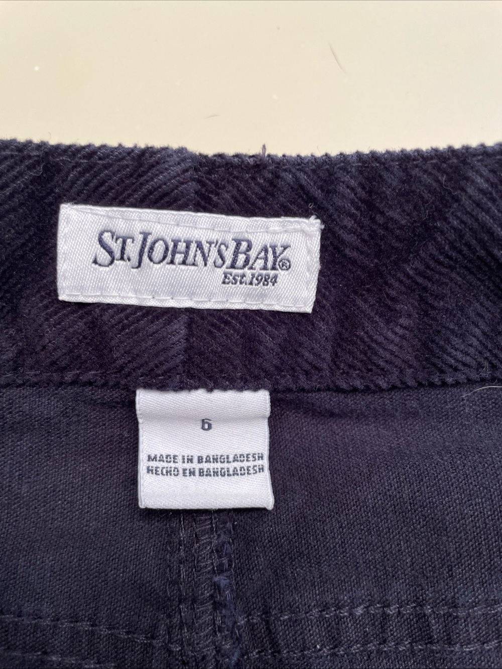 St Johns Bay Navy Blue Straight Leg Corduroy Pants Womens Size 6 Cotton Stretch - Picture 10 of 11